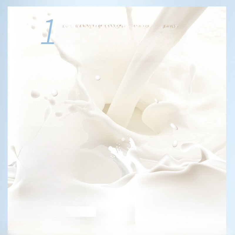 Close-up of a splash of milk with a light blue border