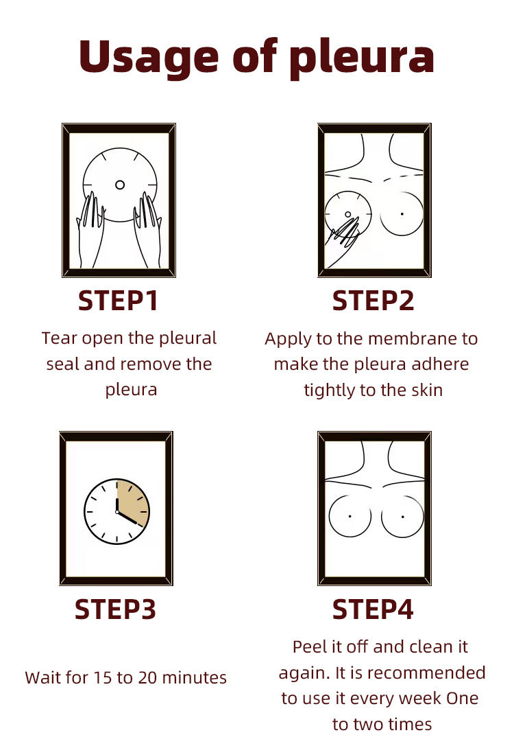 Instructions for using pleura with illustrations and text on a white background