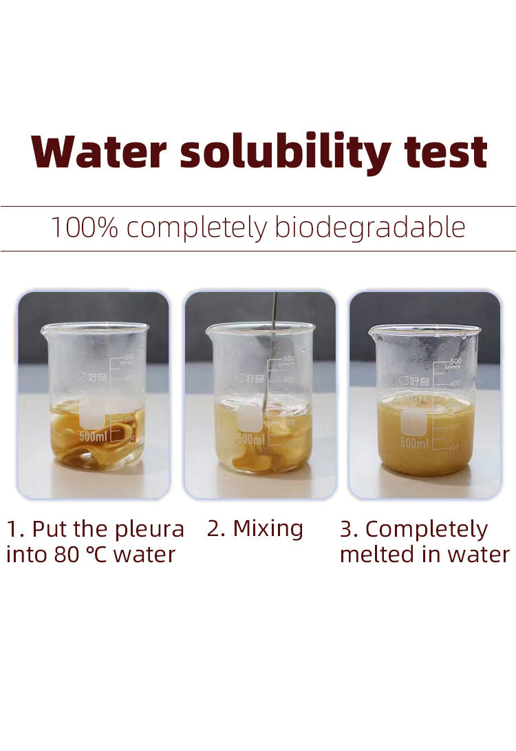 Illustration of a water solubility test with beakers and text on a white background